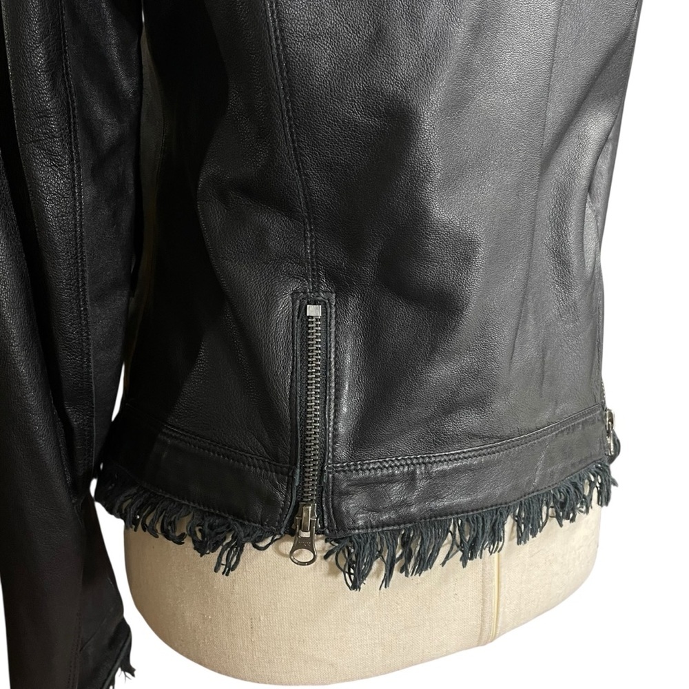 Jakett Alexa Washed Leather Jacket Black Shimmer Size Small - Picture 7 of 16